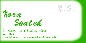 nora spalek business card